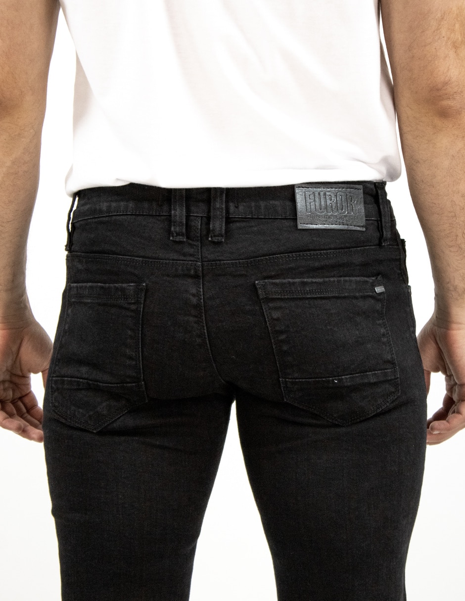 Jeans slim deslavado para hombre