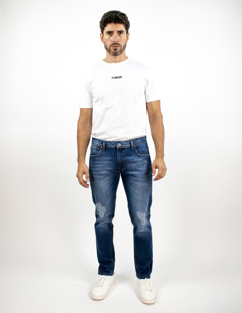 Jeans slim Furor deslavado para hombre