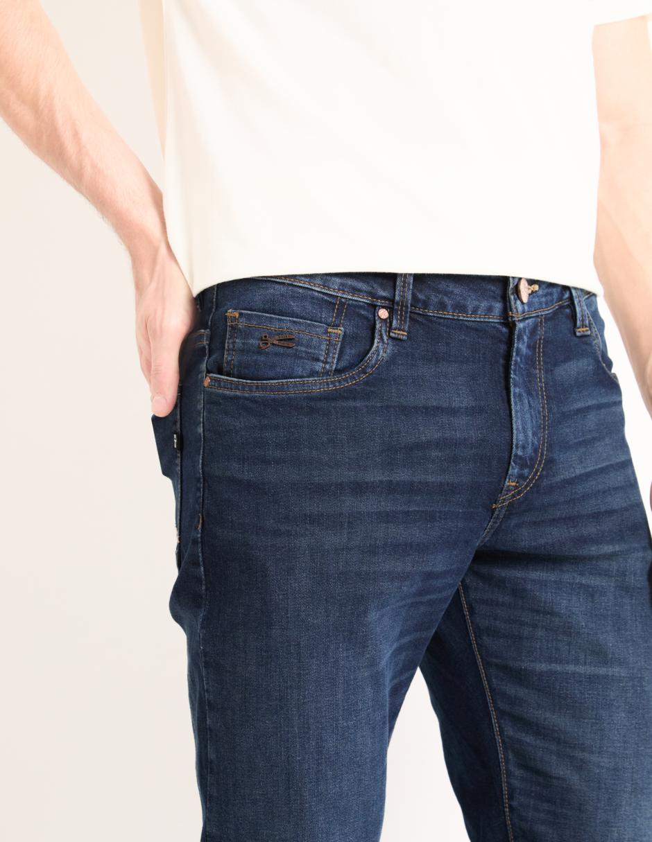 Jeans straight lavado stone wash para hombre