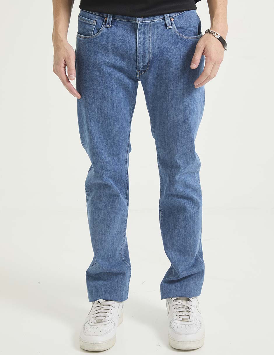 Jeans straight lavado medio para hombre 1