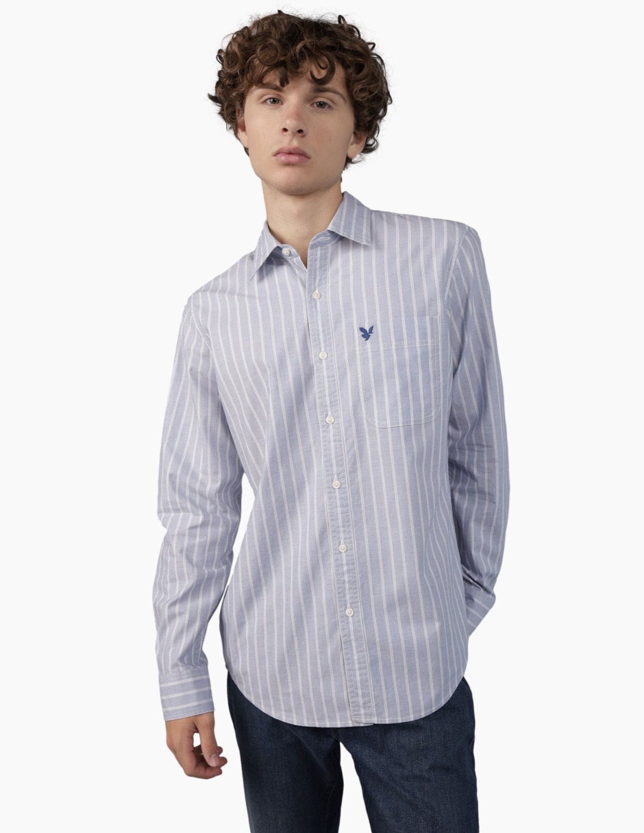 Camisa casual de algodón manga larga para hombre Camisa casual de algodón manga larga para hombre