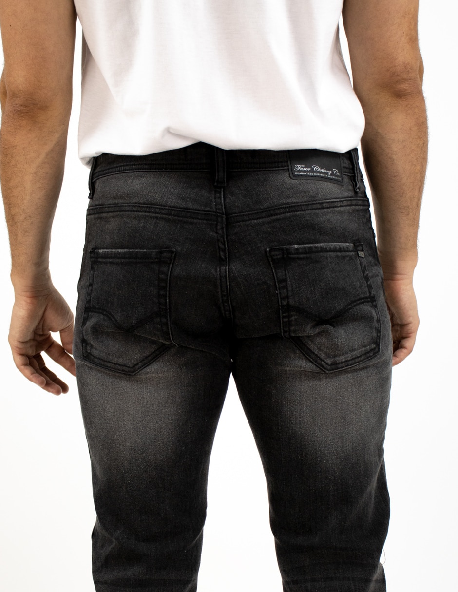 Jeans straight deslavado para hombre