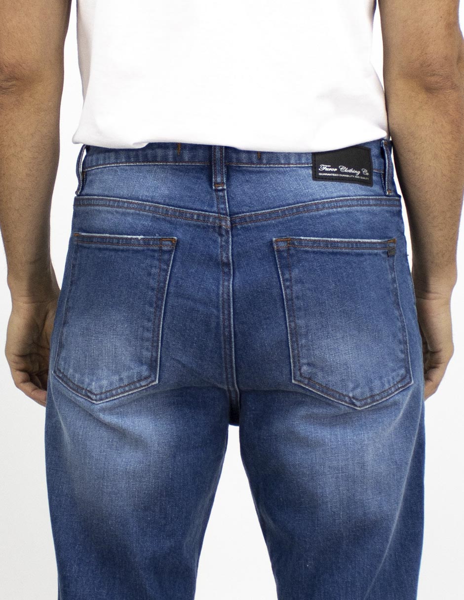 Jeans slim lavado stone wash para hombre 7