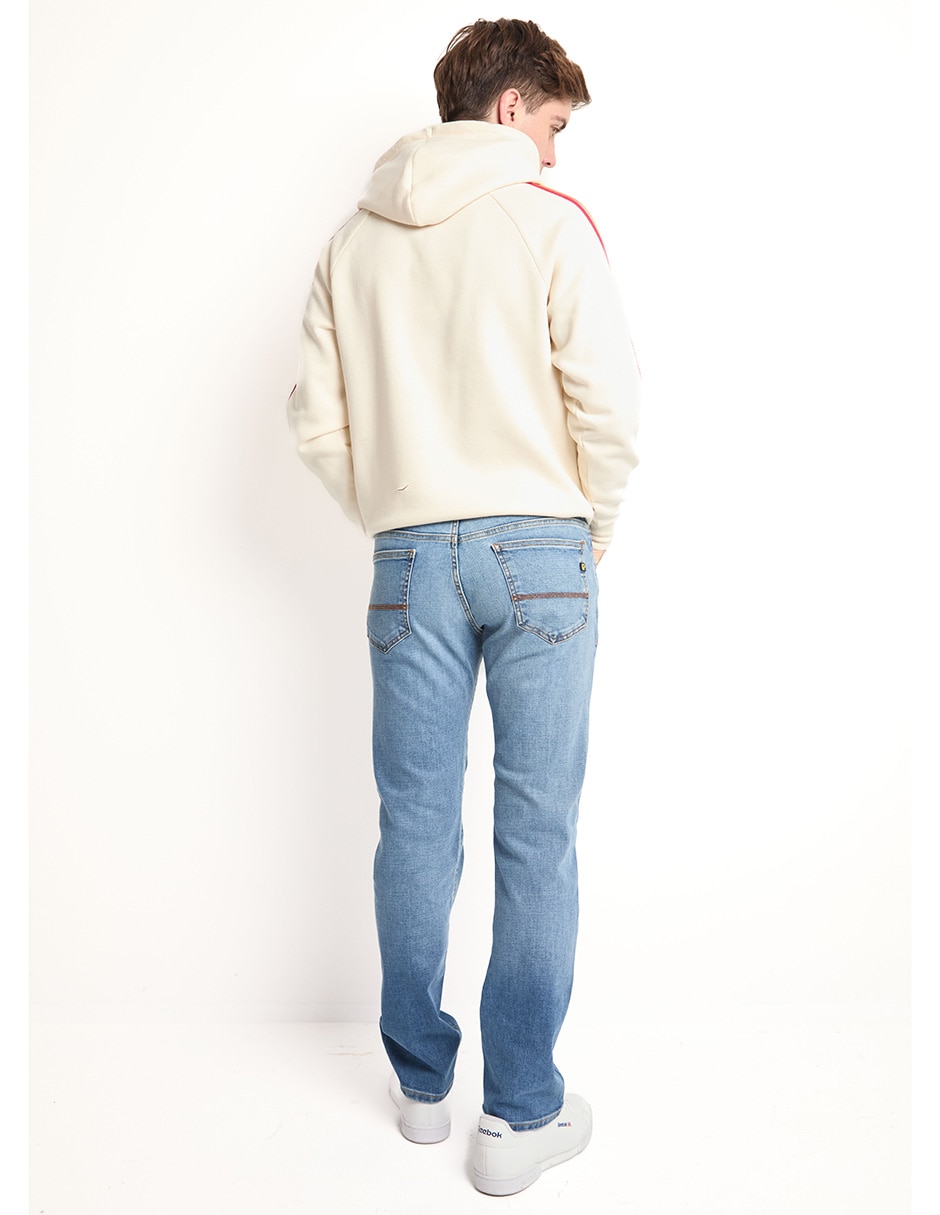 Jeans straight lavado stone wash para hombre