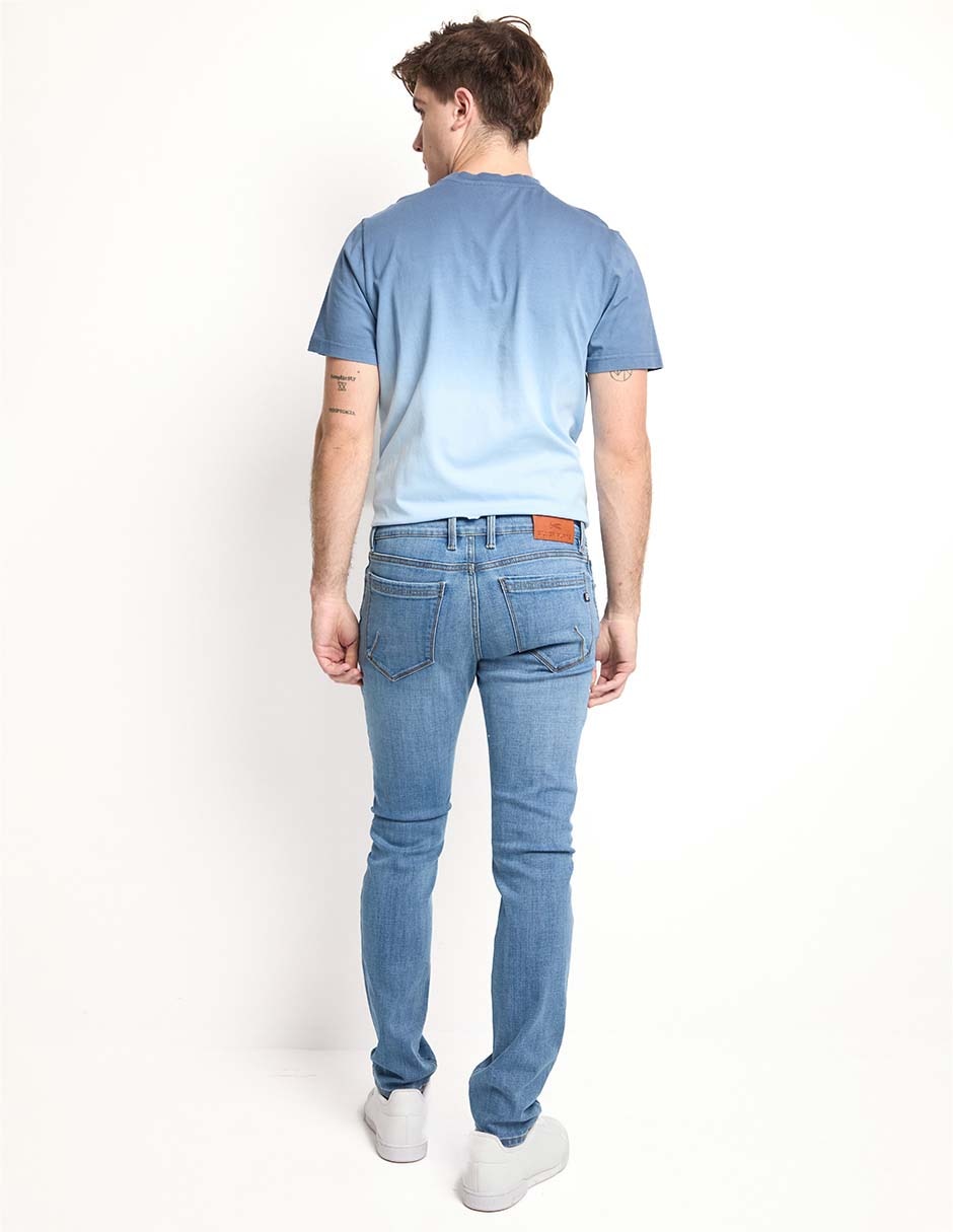 Jeans skinny stone wash para hombre 2