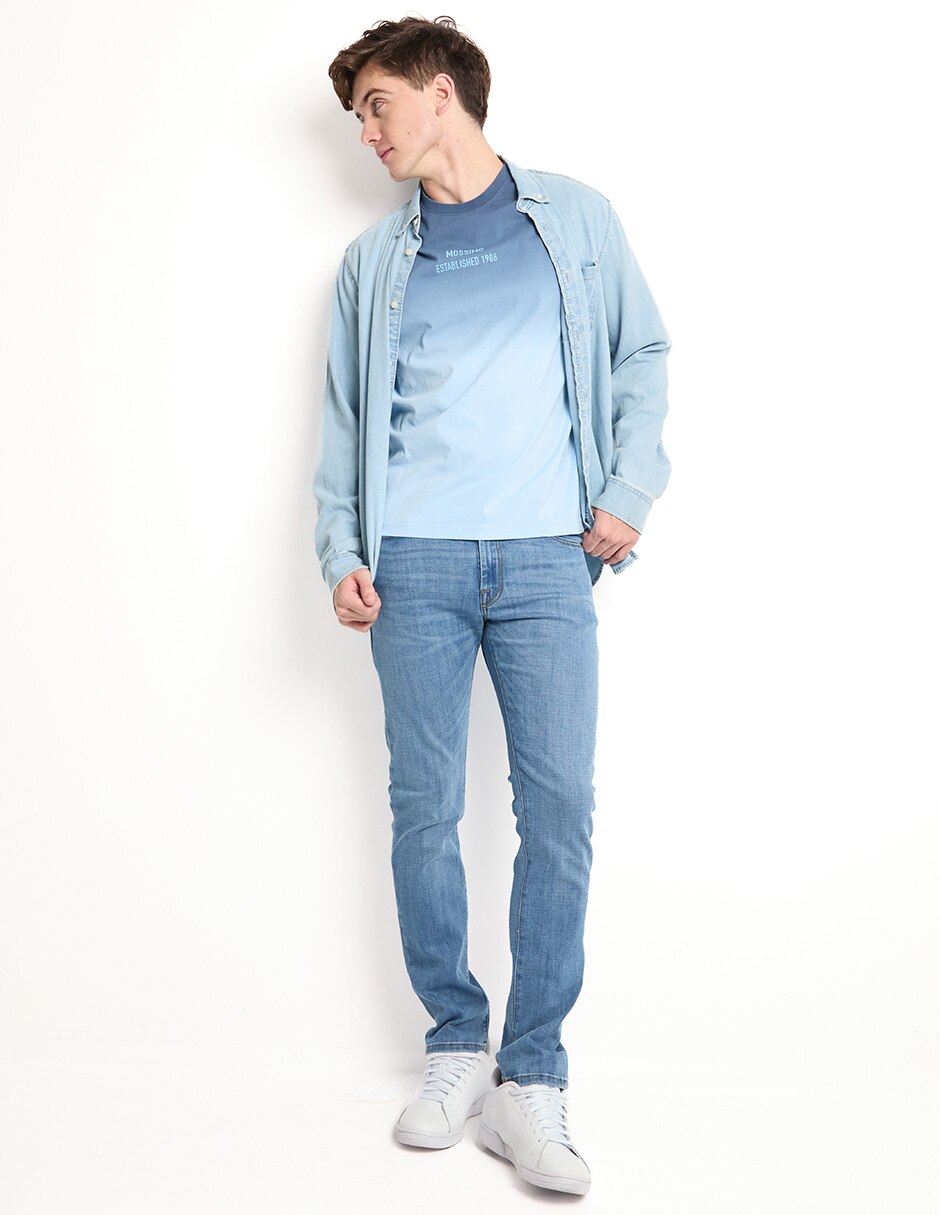 Jeans skinny stone wash para hombre 3