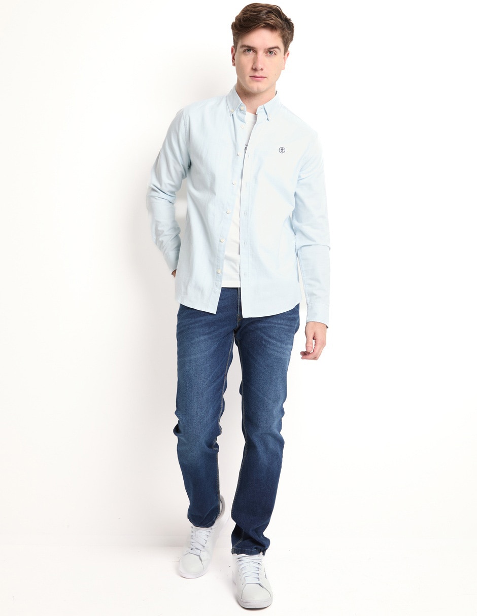 Jeans slim deslavado para hombre