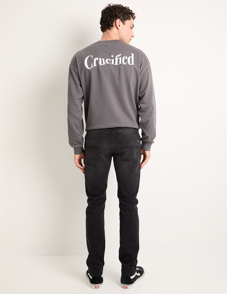 Jeans skinny deslavado para hombre