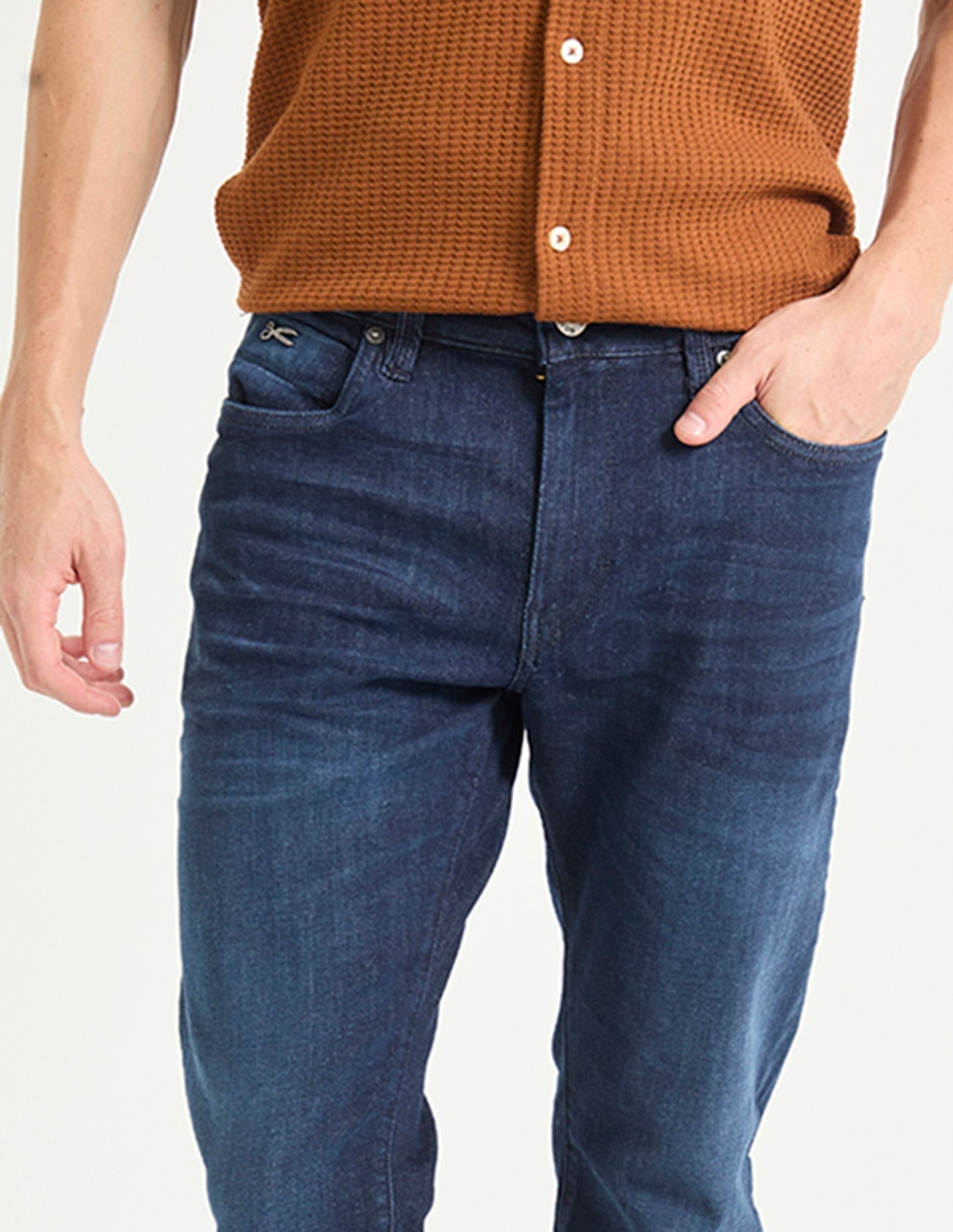 Jeans skinny lavado stone wash para hombre