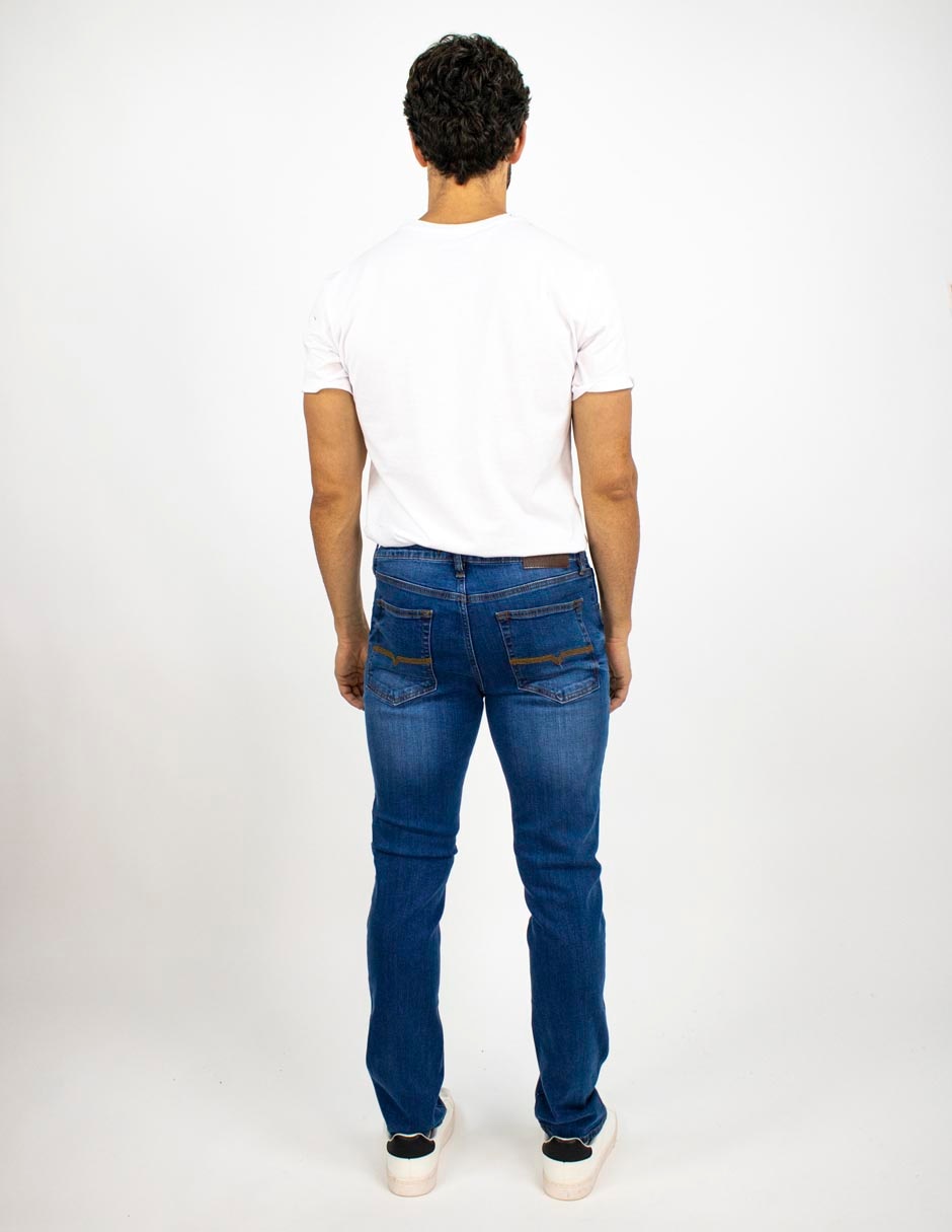 Jeans slim OS deslavado para hombre 5