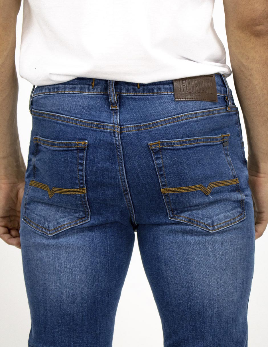 Jeans slim OS deslavado para hombre 7