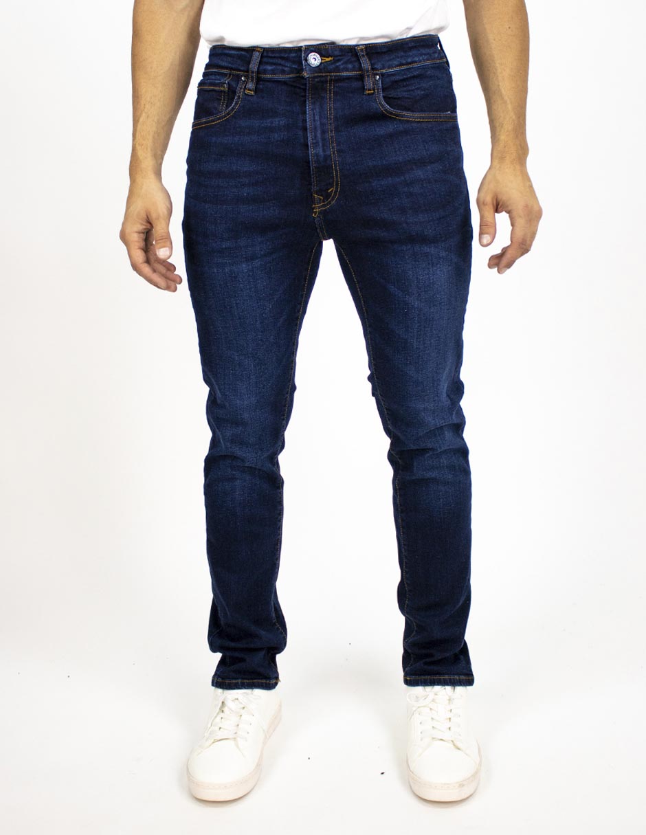 Jeans slim OS deslavado para hombre 1