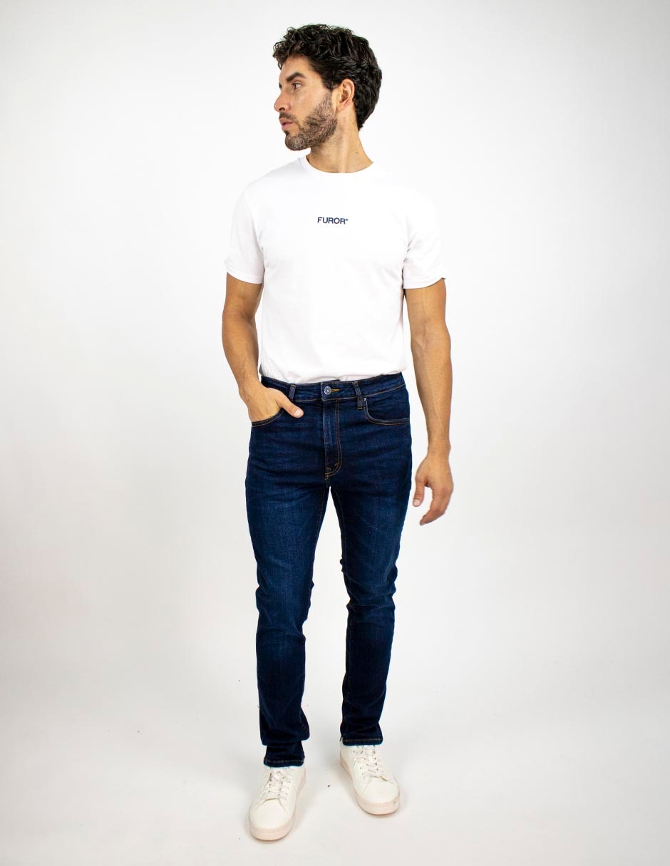 Jeans slim OS deslavado para hombre 6