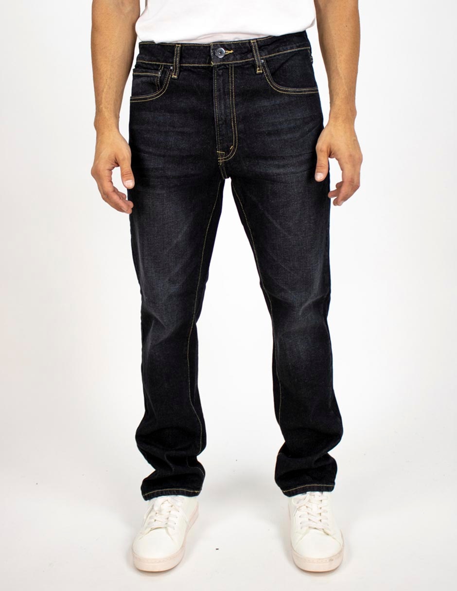 Jeans straight deslavado para hombre 1