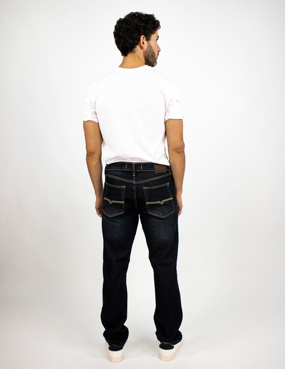 Jeans straight deslavado para hombre 5