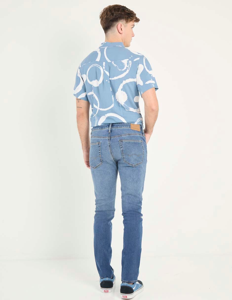 Jeans slim deslavado para hombre 4
