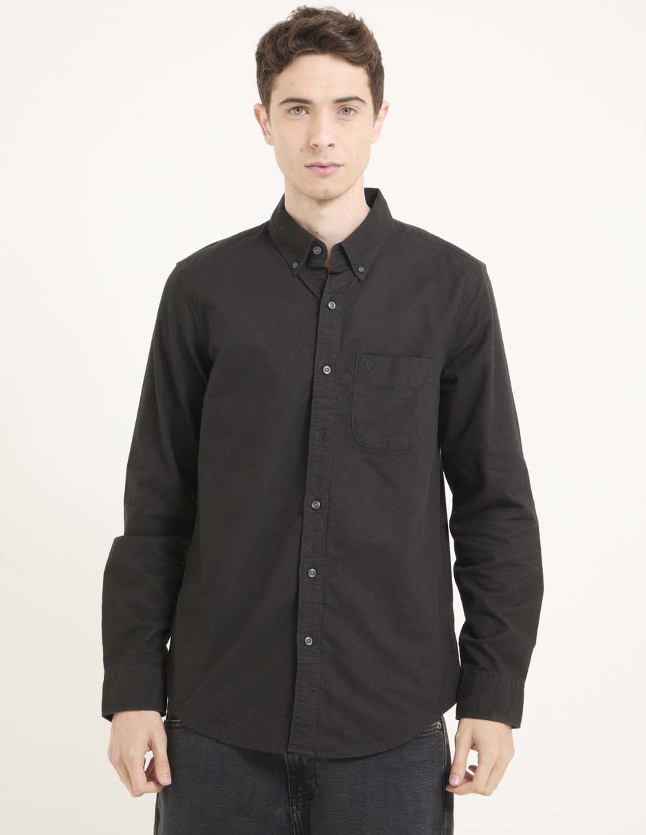 Camisa casual de algodón manga larga para hombre Camisa casual de algodón manga larga para hombre