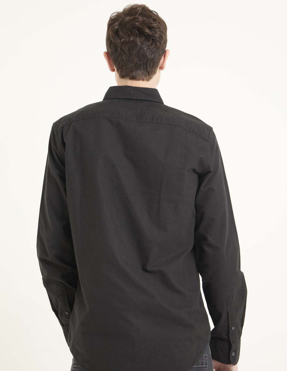 Camisa casual de algodón manga larga para hombre
