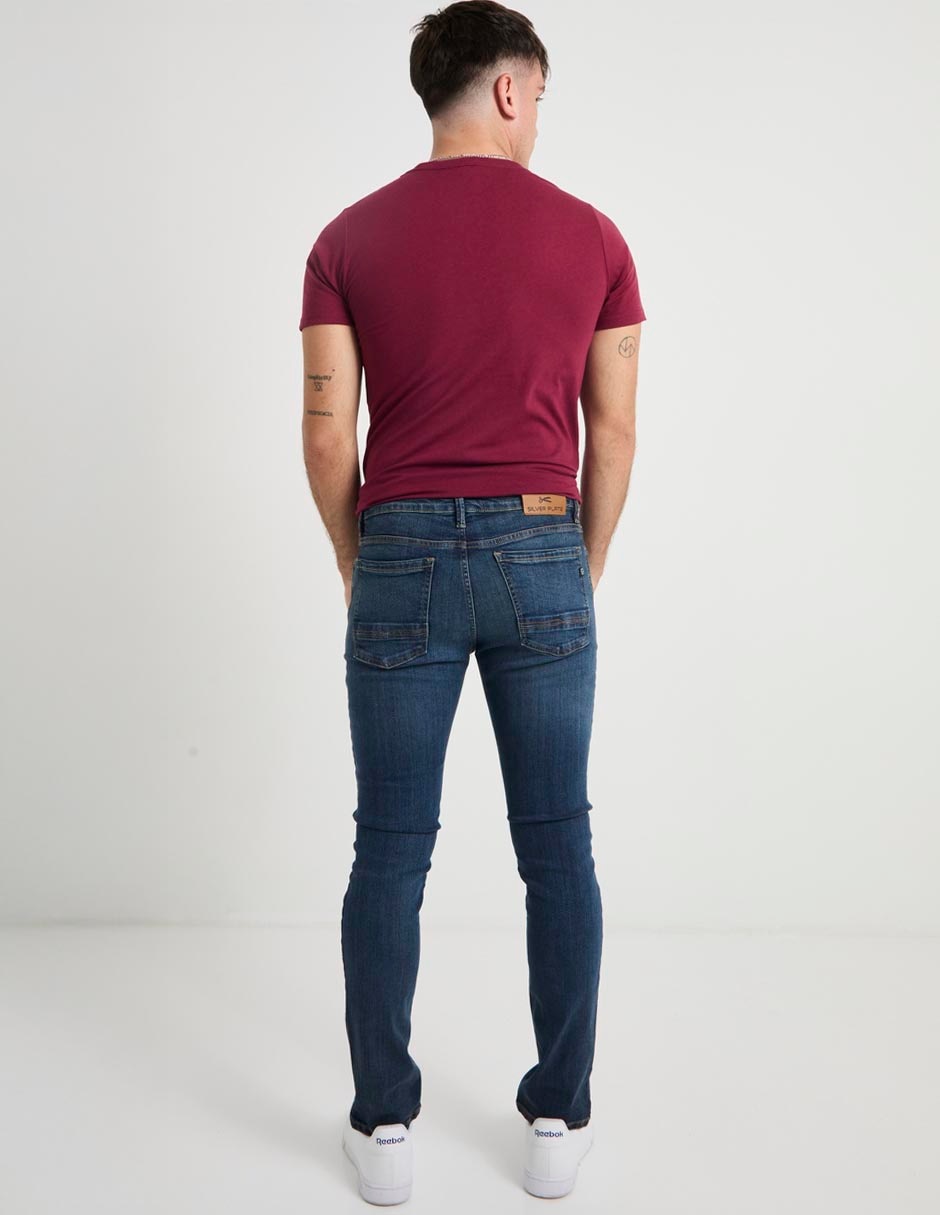 Jeans slim Silver Plate deslavado para hombre