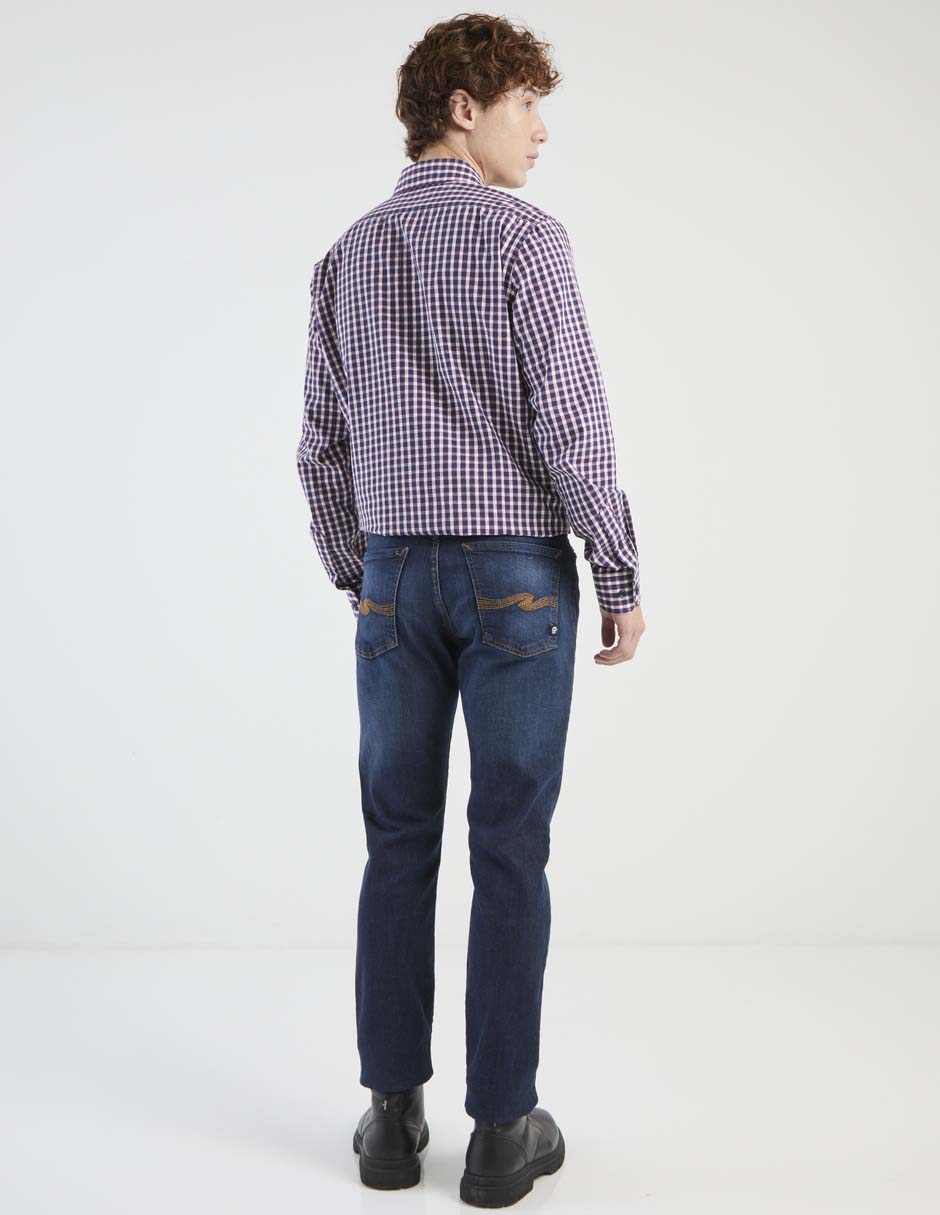 Jeans straight deslavado para hombre