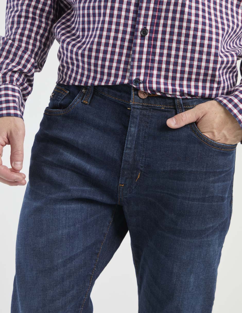 Jeans straight deslavado para hombre