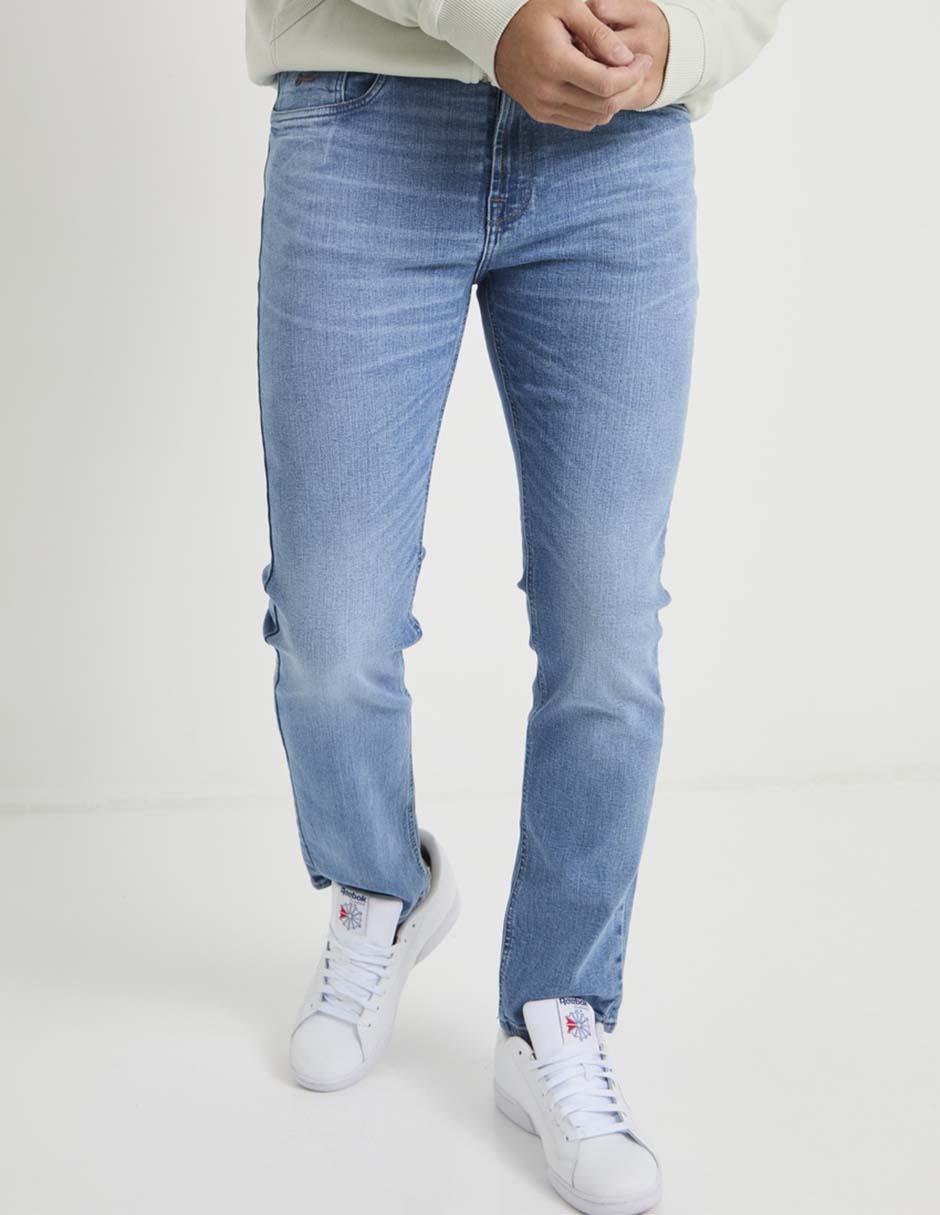 Jeans straight deslavado para hombre 1