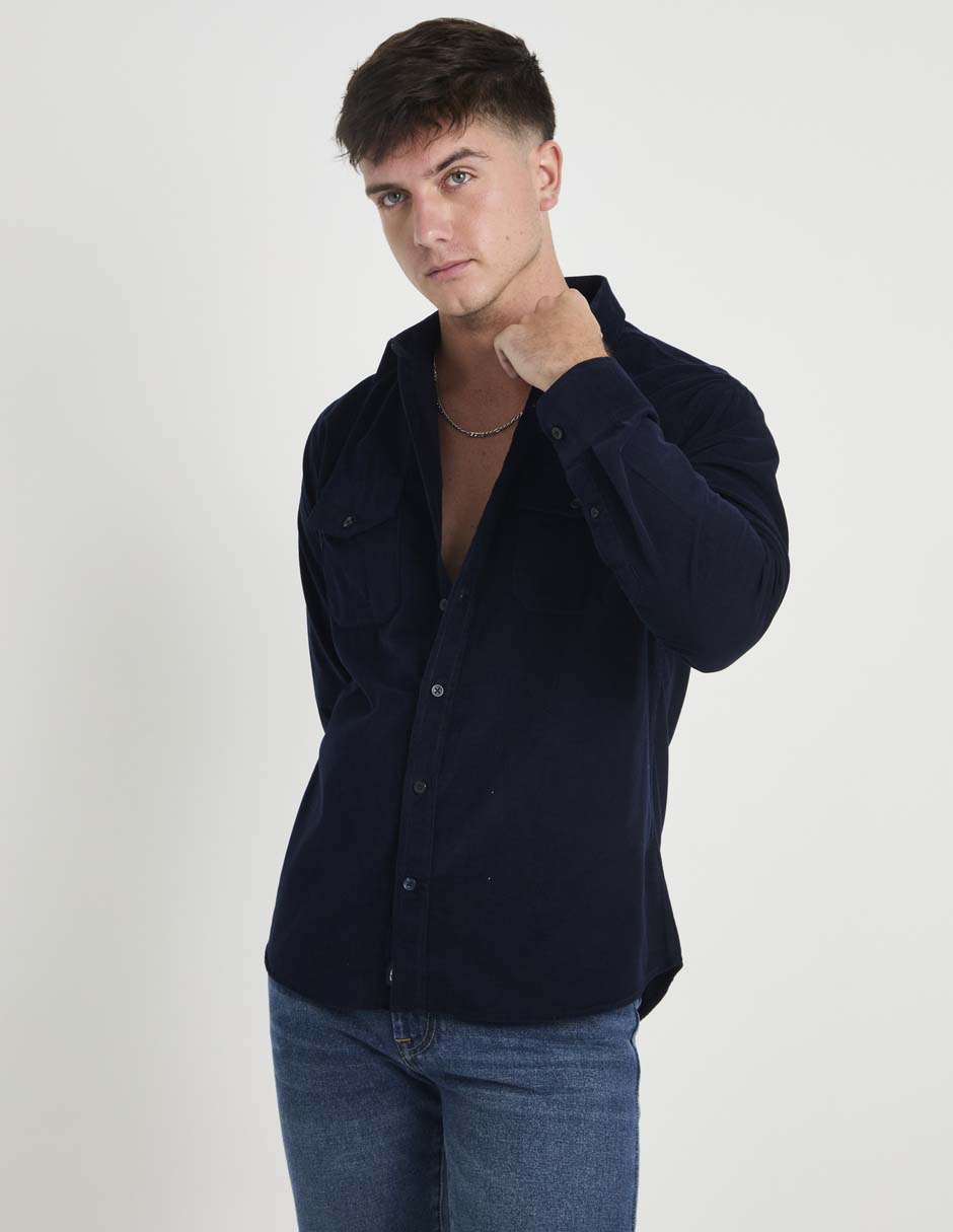 Camisa casual de algodón manga larga para hombre Camisa casual de algodón manga larga para hombre