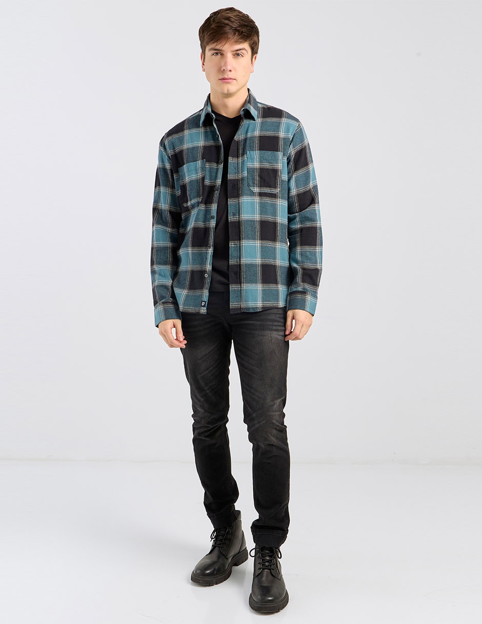 Camisa casual manga larga para hombre 3