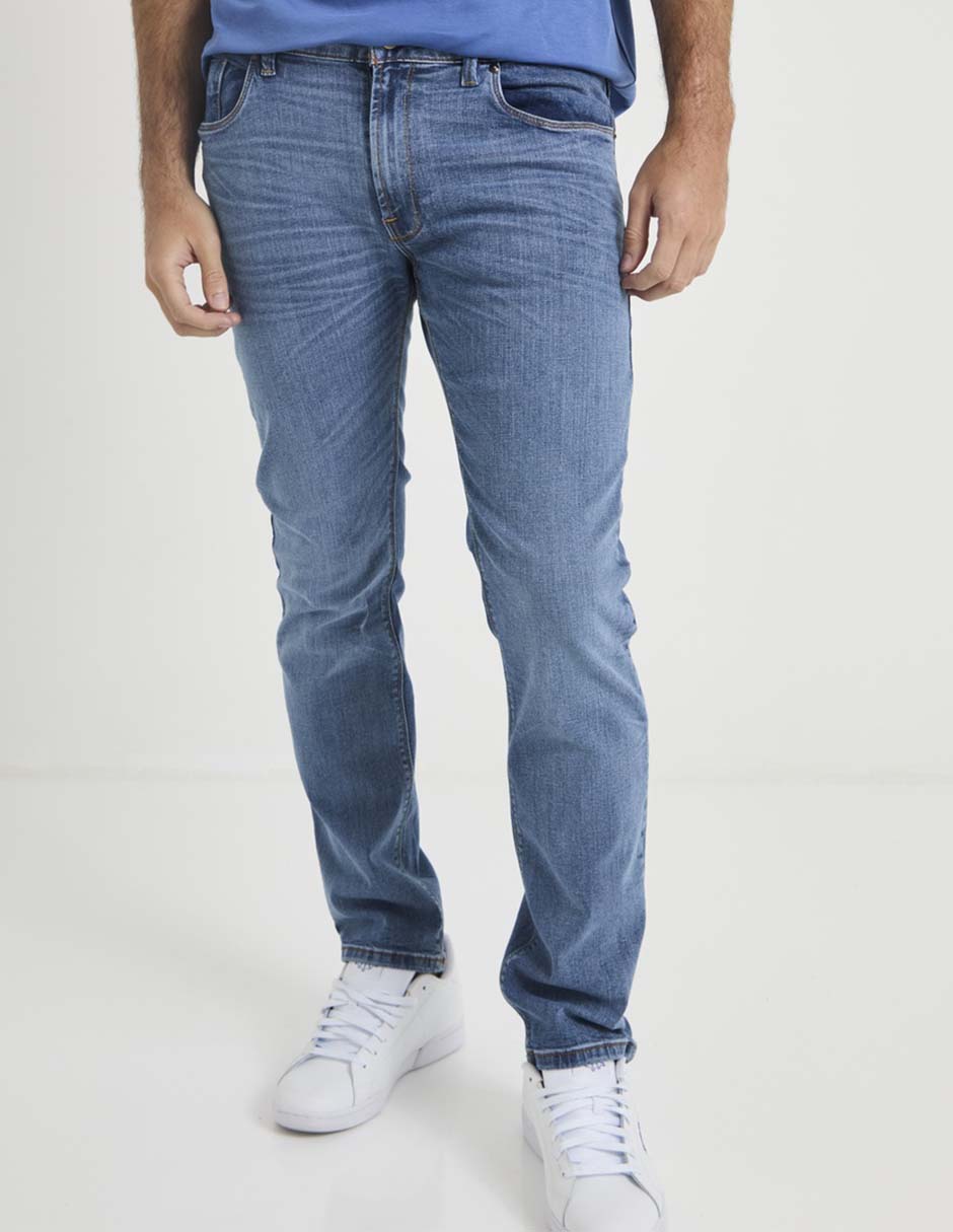 Jeans straight Silver Plate lavado medio para hombre