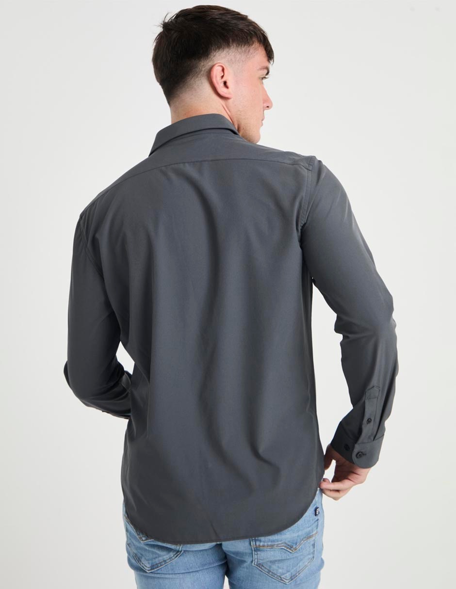 Camisa casual manga larga para hombre 4
