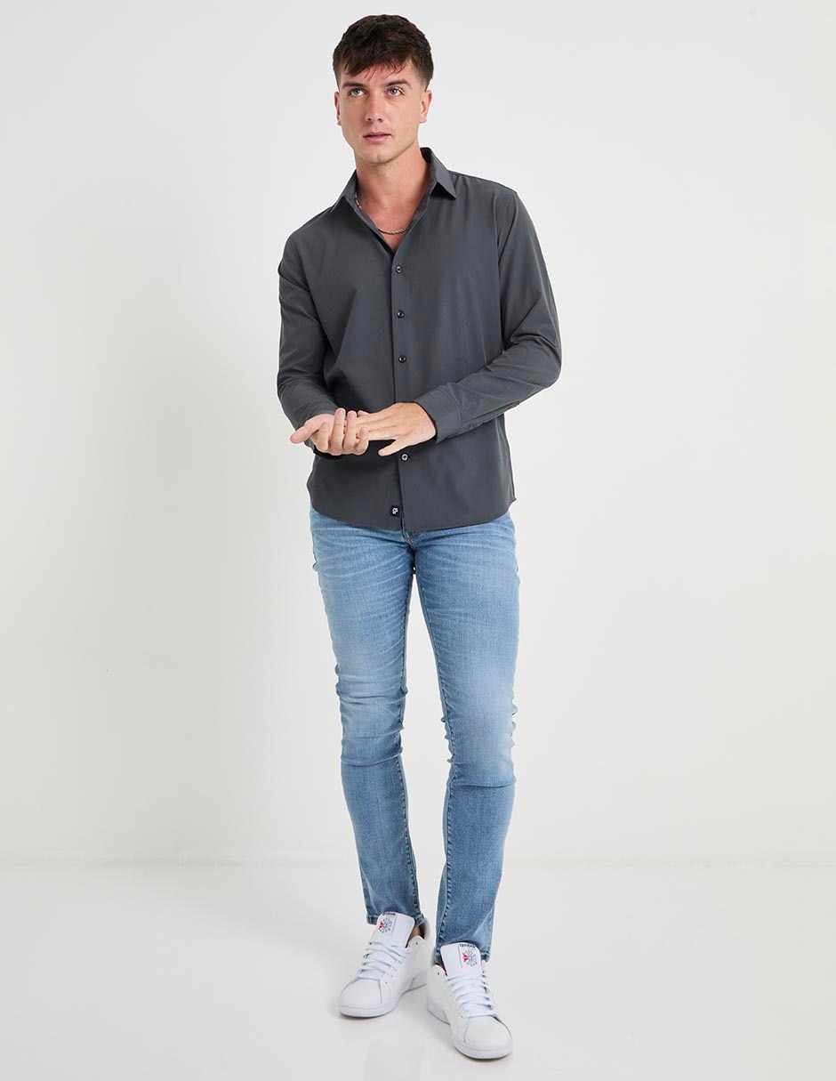 Camisa casual manga larga para hombre 3
