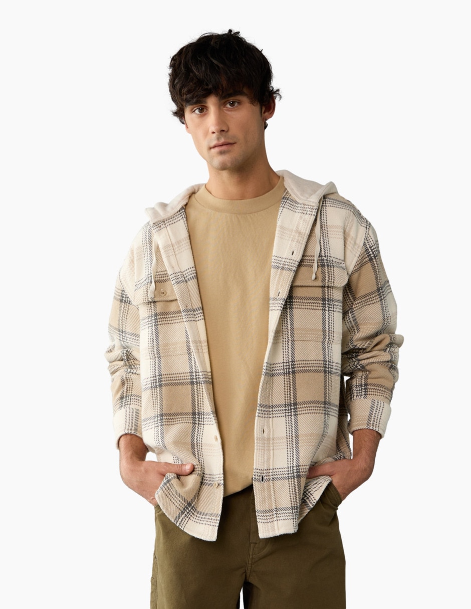 Camisa casual de algodón manga larga para hombre