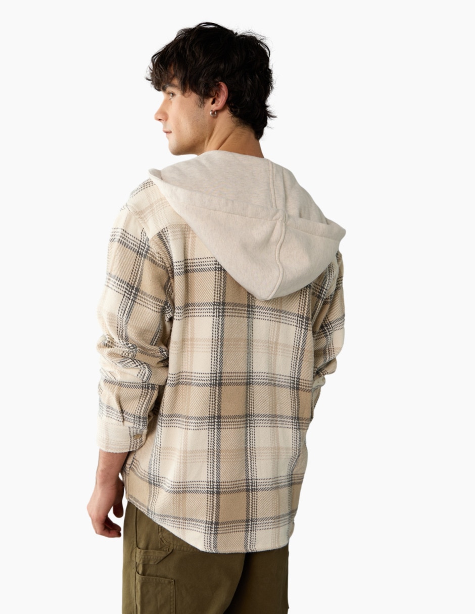 Camisa casual de algodón manga larga para hombre