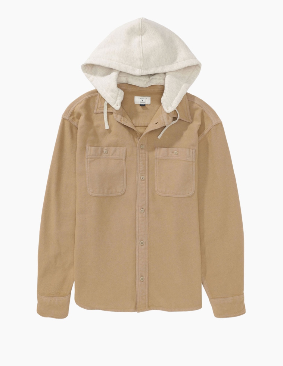 Sobrecamisa casual de algodón manga larga para hombre 3