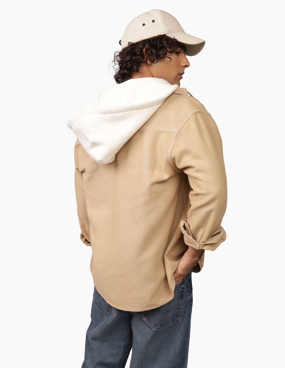 Sobrecamisa casual de algodón manga larga para hombre 4