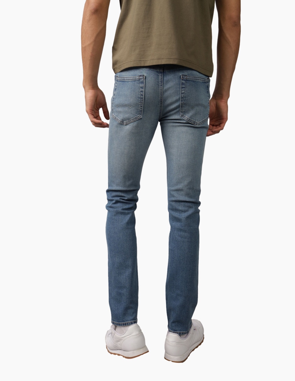 Jeans slim deslavado para hombre 2