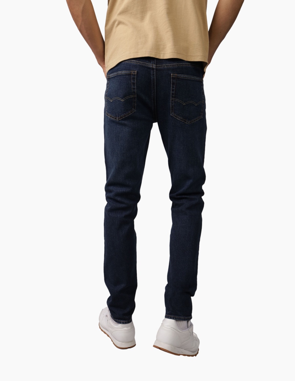 Jeans skinny lavado obscuro para hombre 2