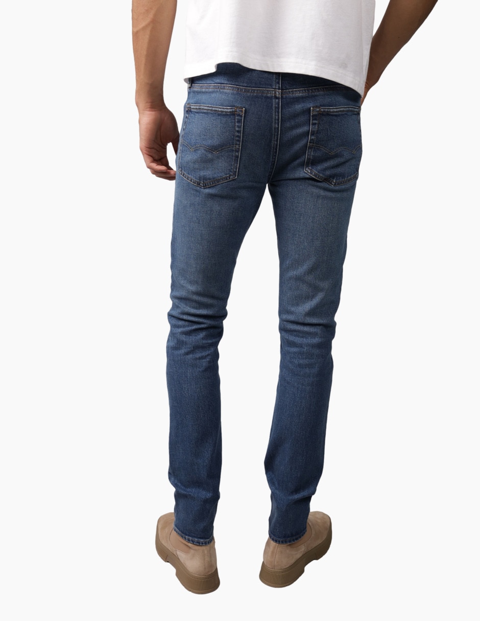 Jeans skinny lavado medio para hombre