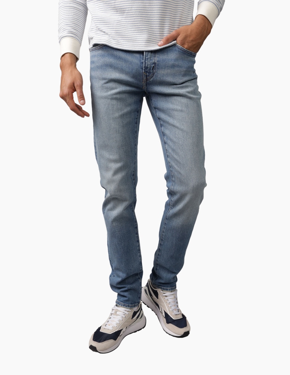 Jeans skinny lavado medio para hombre
