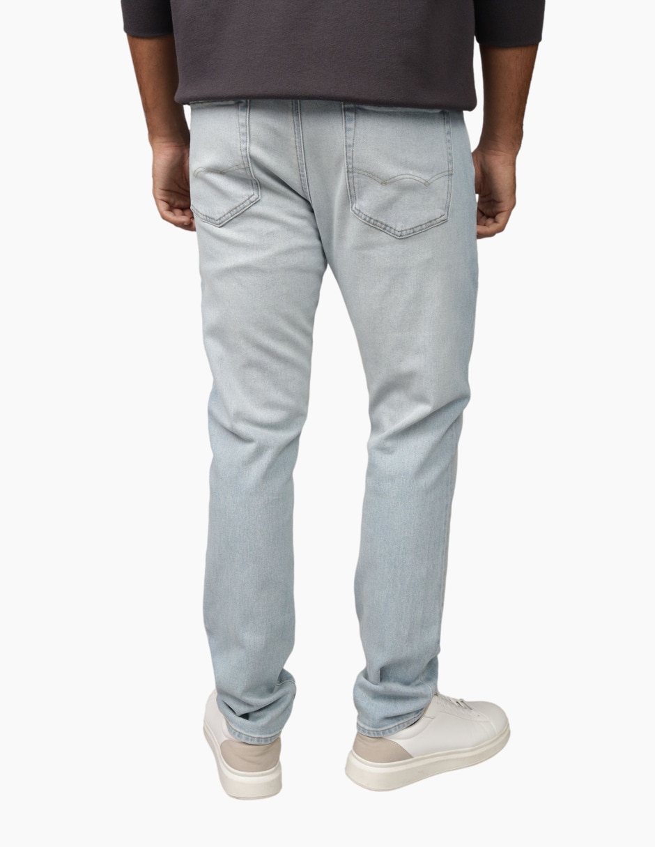 Jeans skinny lavado claro para hombre