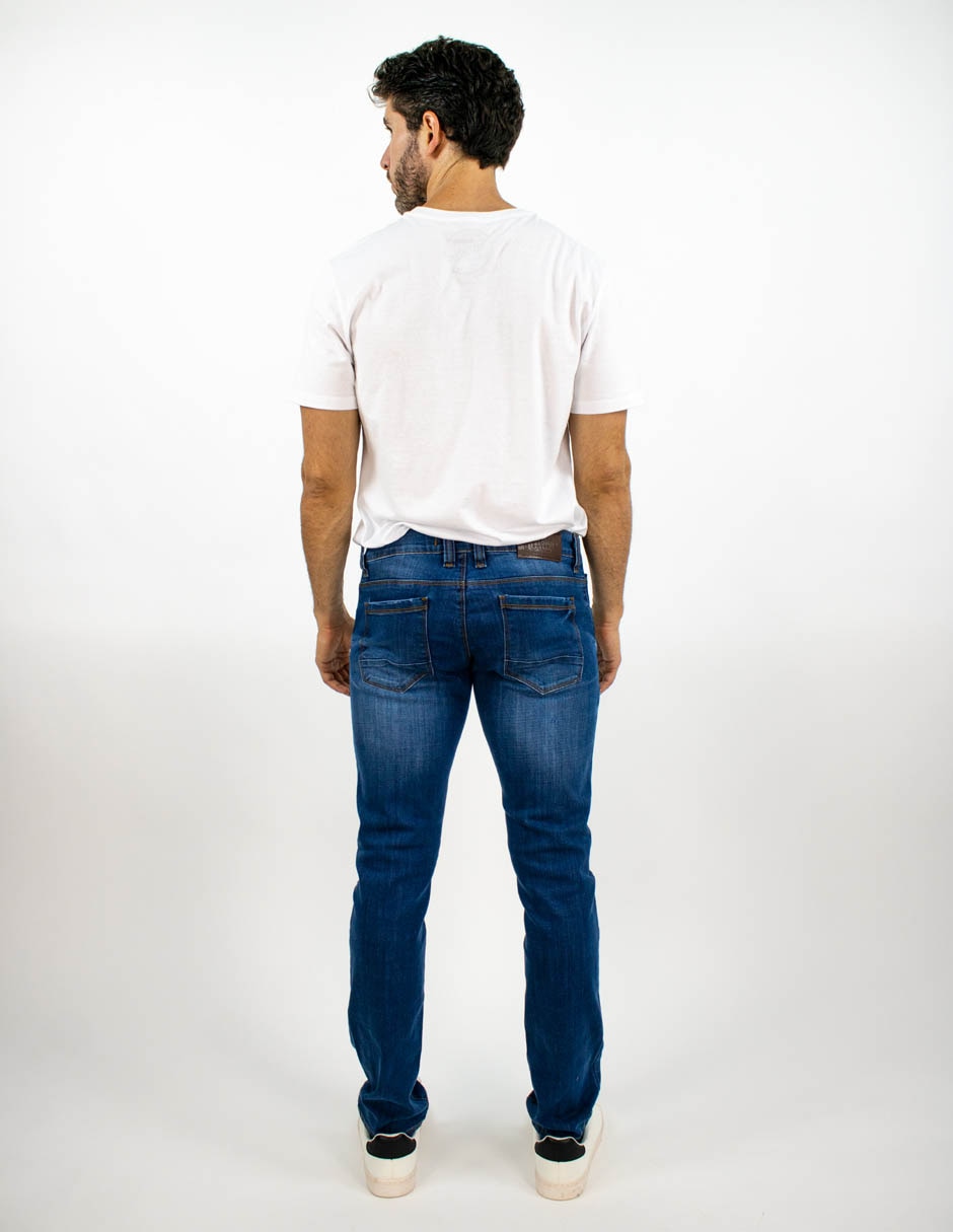 Jeans slim deslavado para hombre