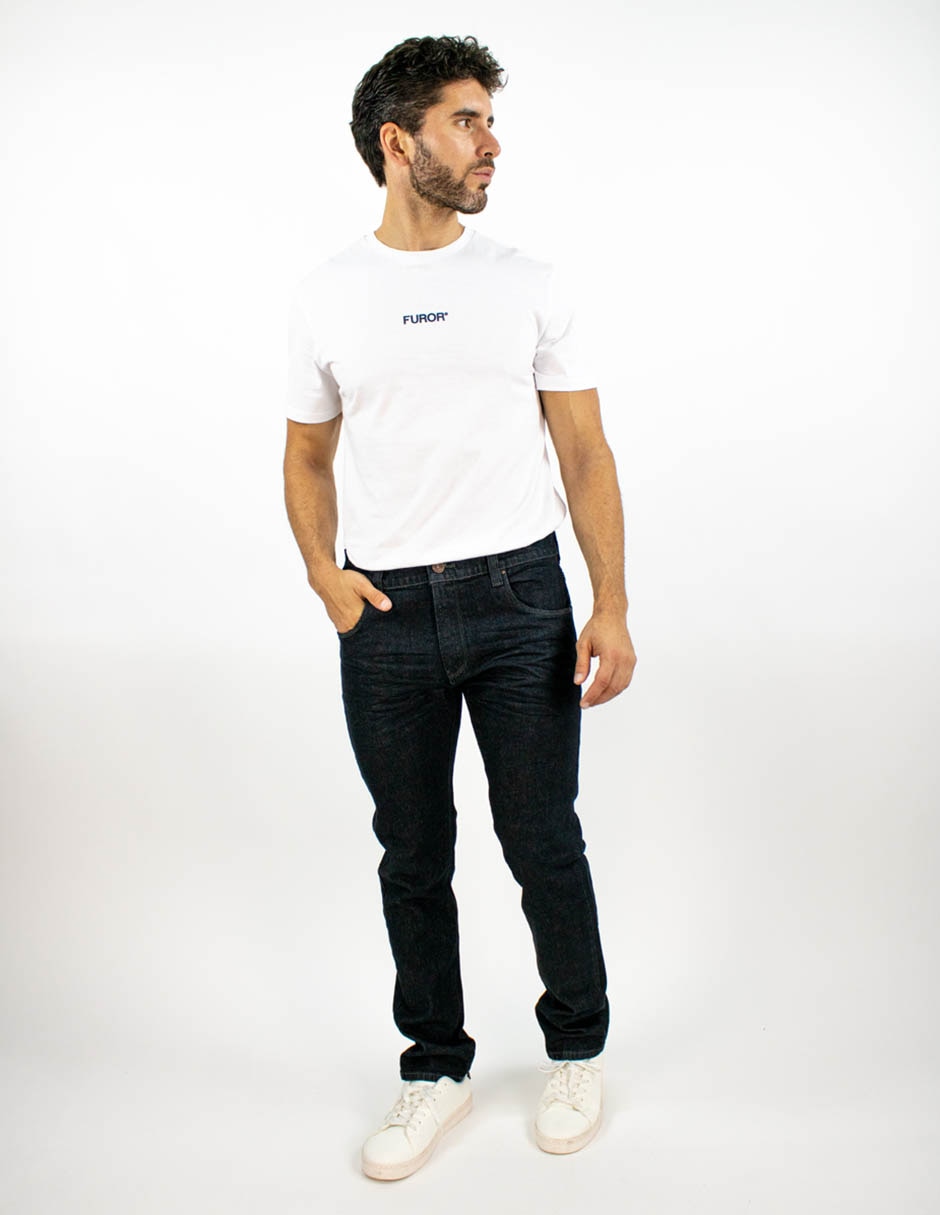 Jeans slim lavado obscuro para hombre