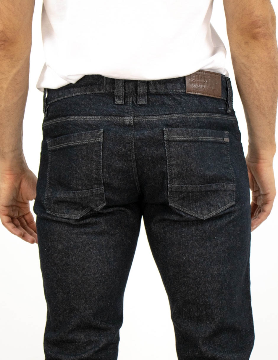 Jeans slim lavado obscuro para hombre