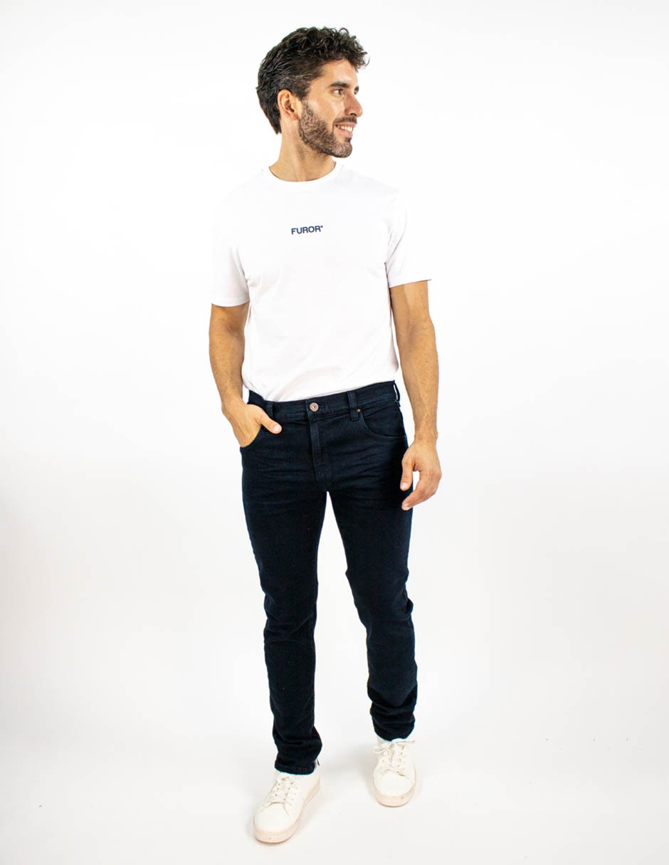 Jeans slim lavado obscuro para hombre