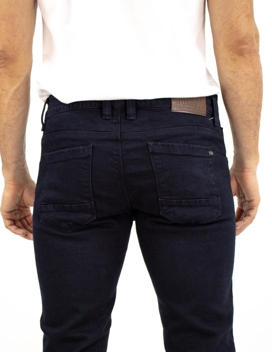 Jeans slim lavado obscuro para hombre