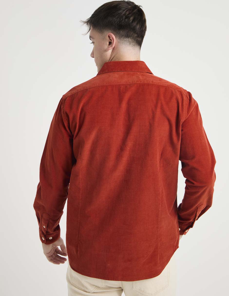 Camisa casual de algodón manga larga para hombre