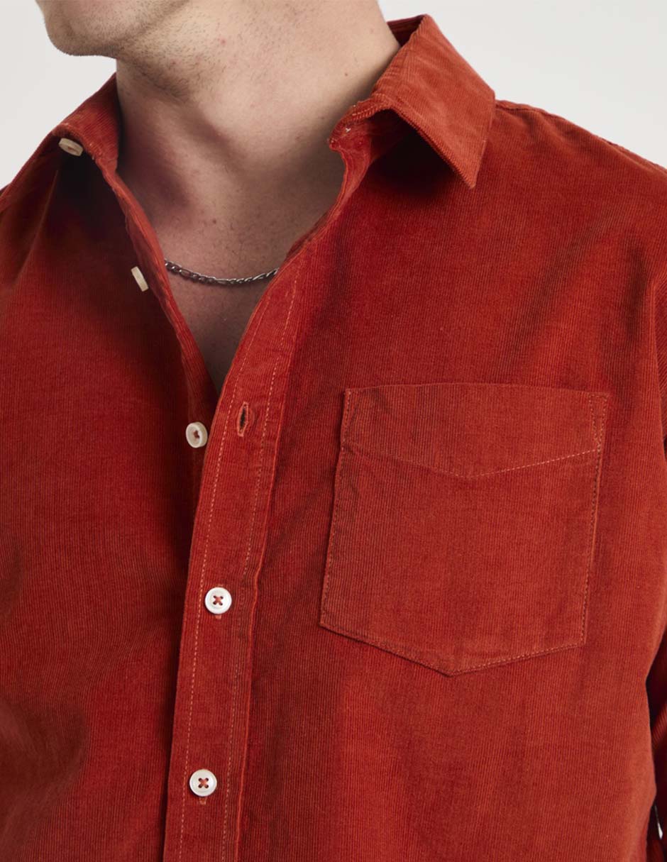 Camisa casual de algodón manga larga para hombre