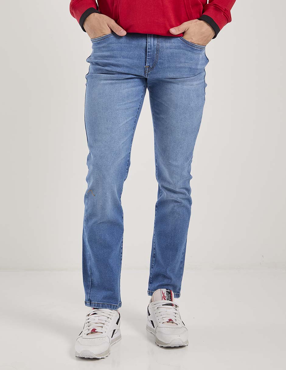Jeans slim deslavado para hombre 1