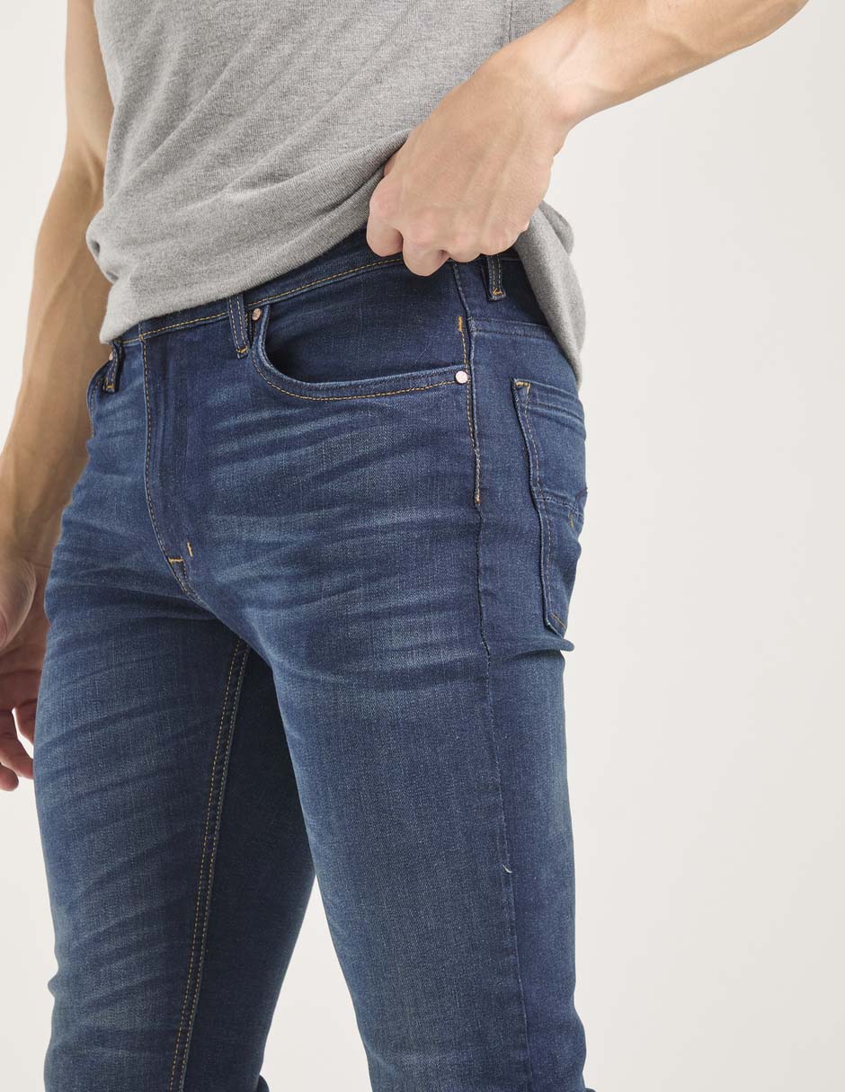 Jeans skinny deslavado para hombre 7