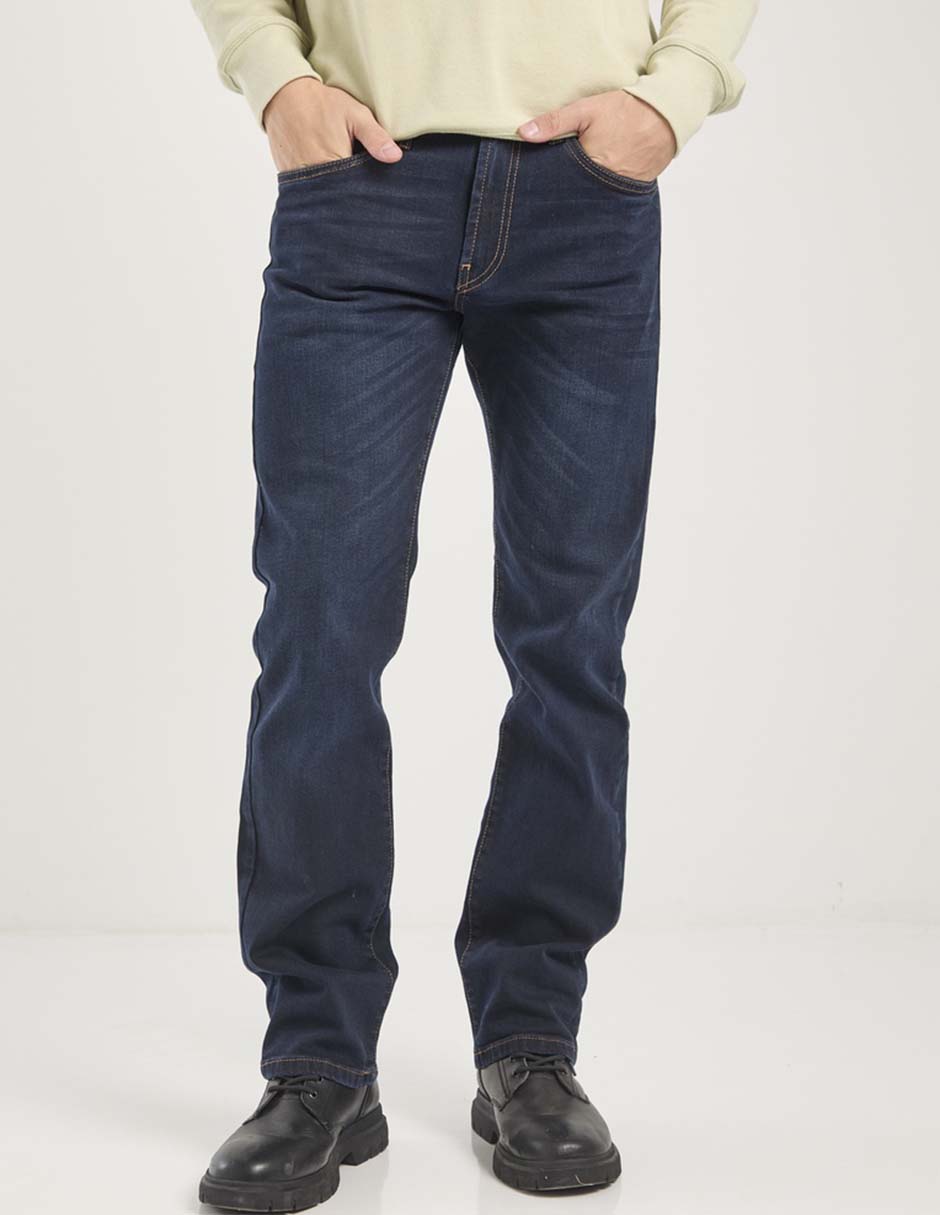 Jeans straight Silver Plate lavado obscuro para hombre